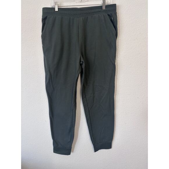 Eddie Bauer Lounge Pants‎ Womens Large Green Joggers Comfy Soft Cuffed Pockets - Picture 1 of 6